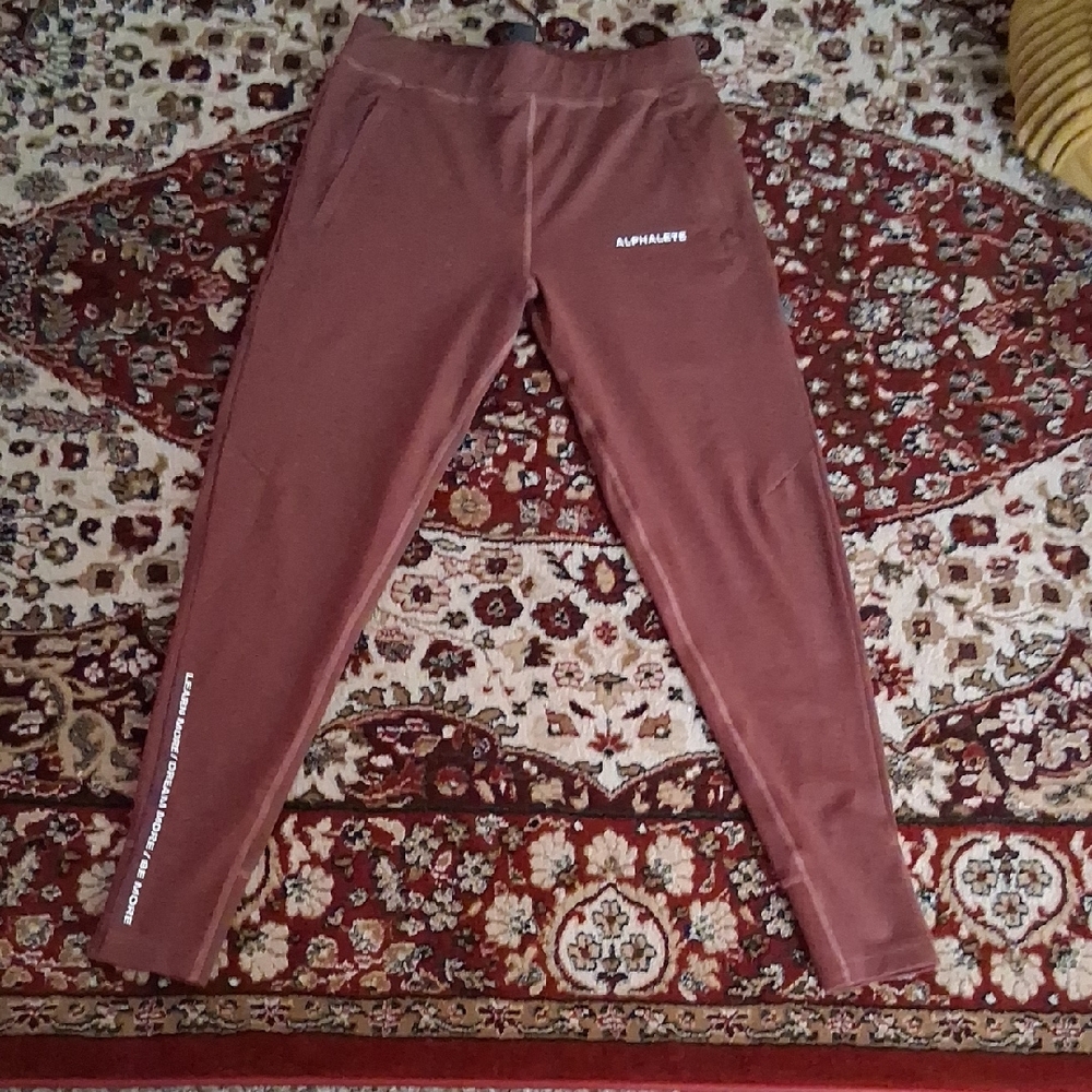Alphalete Men Leggings in Burgendy